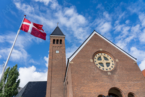 Foto Frederiksberg, Denmark - September 5, 2026: Exterior of Mariendal Church
