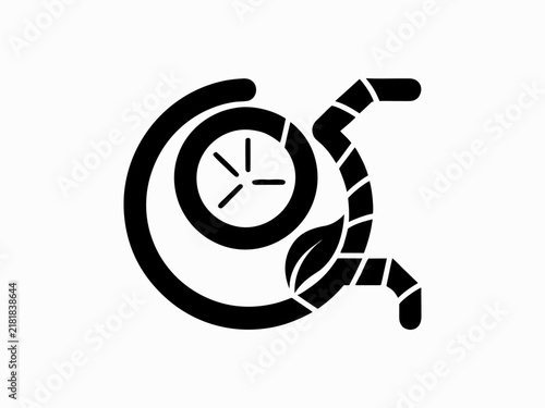 Time Growth Sustainability Icon, Eco Friendly Progress and Productivity Symbol