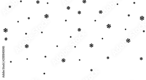 Snowflakes falling on white background