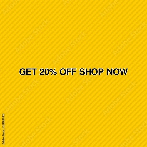 Get 20% Off Shop Now Promotional Banner Illustration
