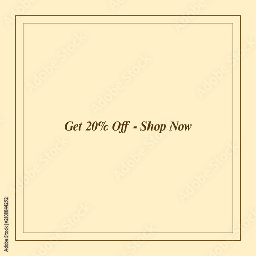 Get 20% Off Shop Now Promotional Banner Illustration