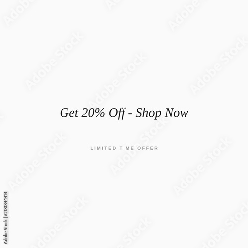 Get 20% Off Shop Now Promotional Banner Illustration