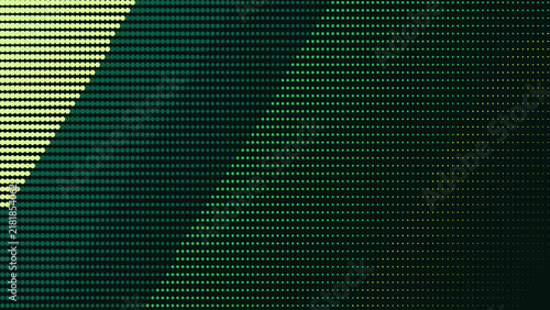 Abstract background, with diagonal lines, of green and, yellow dots on, a dark green, surface, creating a, gradient effect with, varying dot density