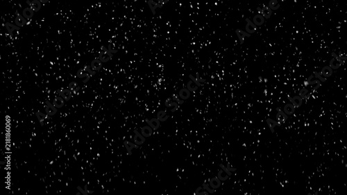  Winter snowfall with realistic snowflakes isolated on black background.