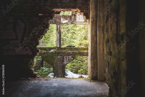 Quadro su tela Abandoned decaying tin mine in Czechia.