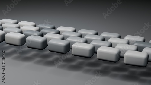 Bild auf Leinwand Array of rounded rectangular blocks in rows and columns
