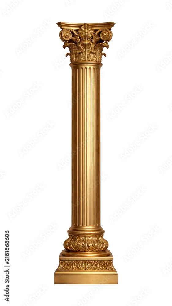 Obraz premium PNG Elegant golden Corinthian column