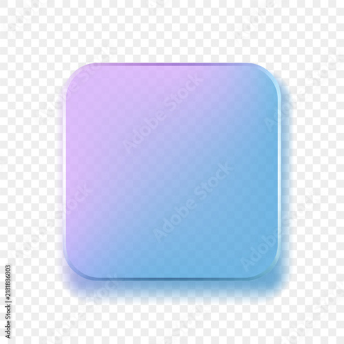 Glassmorphism Gradient Rounded Rectangle, PNG Ready, Vector Illustration