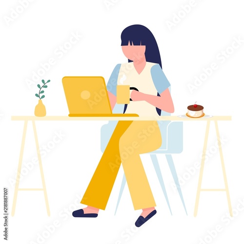 woman working on laptop