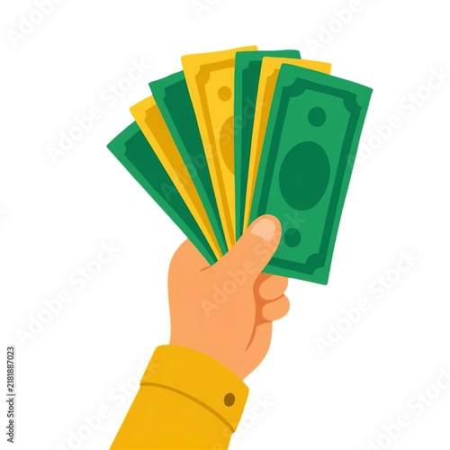 hand holding a fan of money