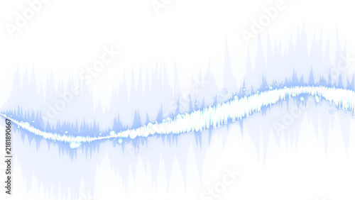 Фотография Glowing light blue plasma wave with jagged white energy stream isolated on a tra