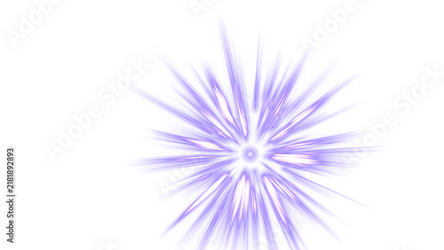 Photography Radial burst of light with elongated lavender petal shapes isolated on a transpa