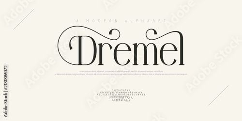 Canvas Print Dremel, Typography fashion elegant classic letters serif italic fonts decorative wedding vintage logos