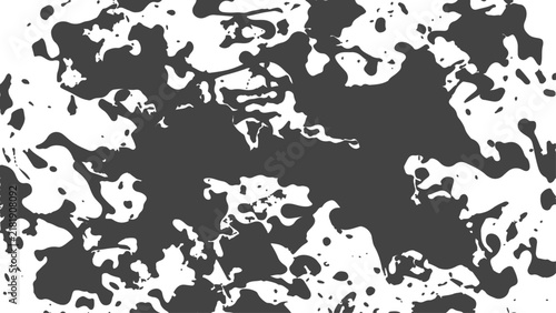 Dark Ink Splatters on White Background with Copy Space for Abstract Design Elements during Creative Process