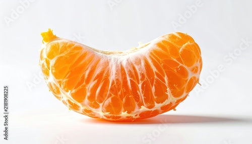 Obraz w ramie Single peeled mandarin segment isolated on white background