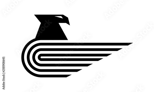 abstract eagle wings logo design