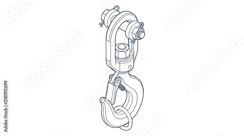 Swivel Lifting Hook Technical Vector Illustration