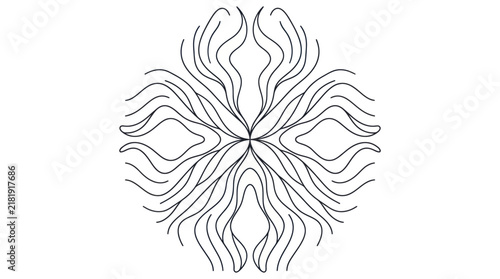 Abstract Wavy Line Mandala Vector Illustration