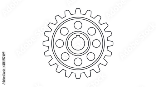 Mechanical Gear Line Art Vector