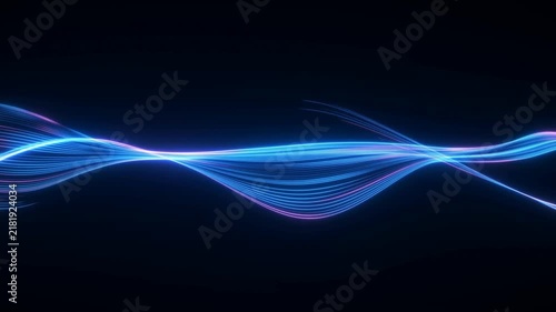 Abstract blue light waves, flowing glowing energy lines, futuristic neon motion graphics for technology backgrounds isolated on Transparent Background