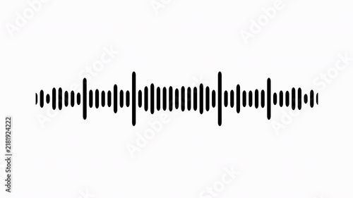 Individual sound wave patterns on a white background; black line sound wave visualization; sound recording; transparent background sound wave visualization; sound wave animation on a white background.