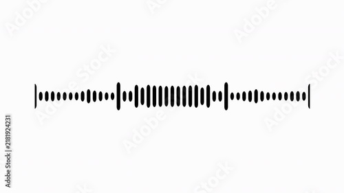 Individual sound wave patterns on a white background; black line sound wave visualization; sound recording; transparent background sound wave visualization; sound wave animation on a white background.