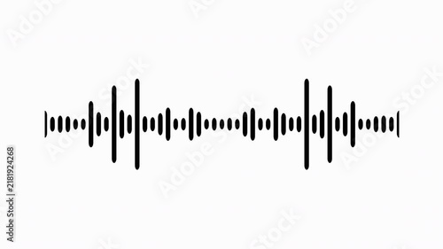 Individual sound wave patterns on a white background; black line sound wave visualization; sound recording; transparent background sound wave visualization; sound wave animation on a white background.