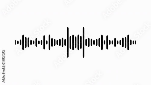 Individual sound wave patterns on a white background; black line sound wave visualization; sound recording; transparent background sound wave visualization; sound wave animation on a white background.
