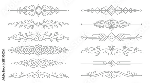 Elegant Ornamental Floral Borders and Decorative Swirl Patterns for Branding and Print Design