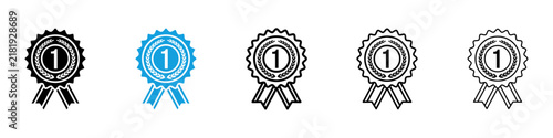 Canvastavla Badge icon flat outline in black