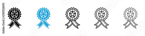 Canvastavla Badge icon flat outline in black
