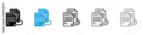 фотографія Duplicate icon flat outline in black