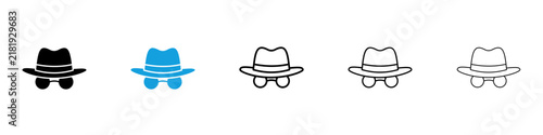 Obraz na plátne Incognito icon flat outline in black