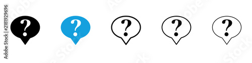 Foto Interrogation icon flat outline in black