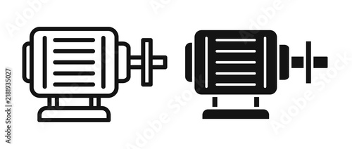 Bild auf Leinwand Car alternator icon flat outline in black