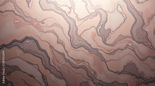 Unique patterns of swirling earth tones create a dynamic and captivating visual display resembling natural geological formations or flowing water