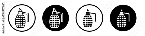 Canvas Print Granade icon flat outline in black