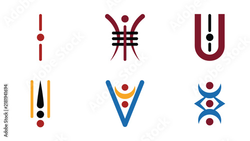 Sacred Hindu Tilak symbol collection with colorful minimalist geometric forehead mark vector icons on isolated white background, concept for Indian spiritual culture and heritage, ideal for festival