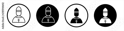 Obraz na płótnie Pope icon flat outline in black