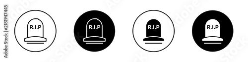 Obraz na plátně Tombstone icon flat outline in black