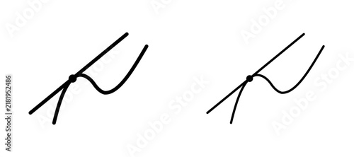 Obraz na płótnie Tangent icon flat outline in black