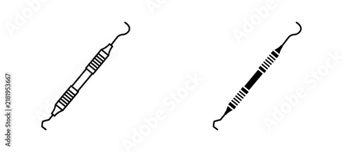 Принти на полотні Periodontal scaler icon flat outline in black