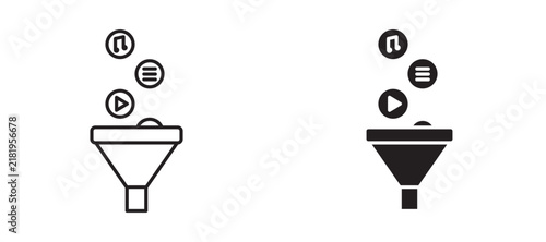 Quadro su tela Content curation icon flat outline in black