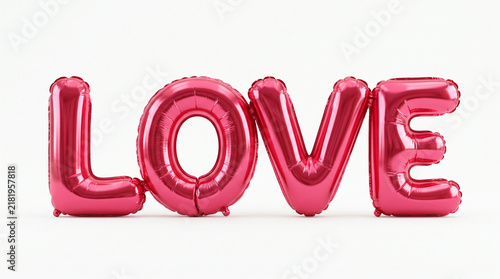 Pink Balloon Letters Spelling LOVE for Romantic Celebration