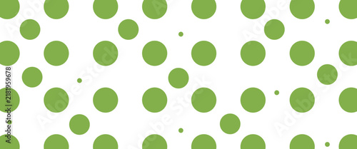 Modern green dotted seamless background featuring clean geometric polka dots, ideal for textile design, packaging, scrapbook paper, and digital branding.