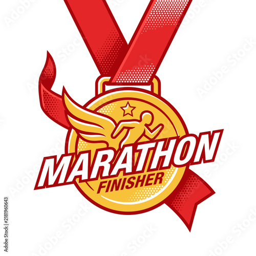 Gold Medal Award For Marathon Runner Victory Achievement