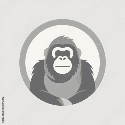 Simple gorilla icon for wildlife and conservation efforts