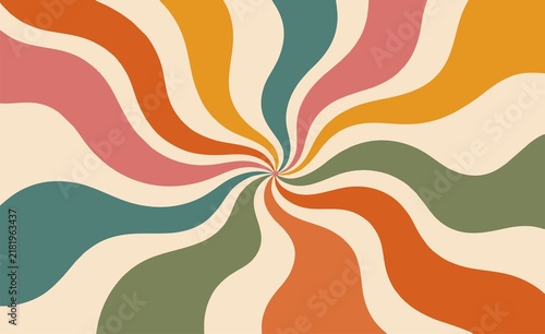 Фотография sunburst retro vibes graphic print groovy background 60s 70s 80s 90s