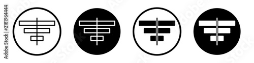 Foto Center align icon flat outline in black