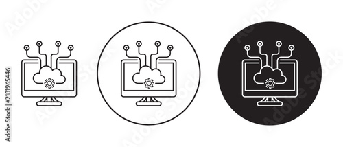 Obraz na płótnie edge computing icon flat outline in black